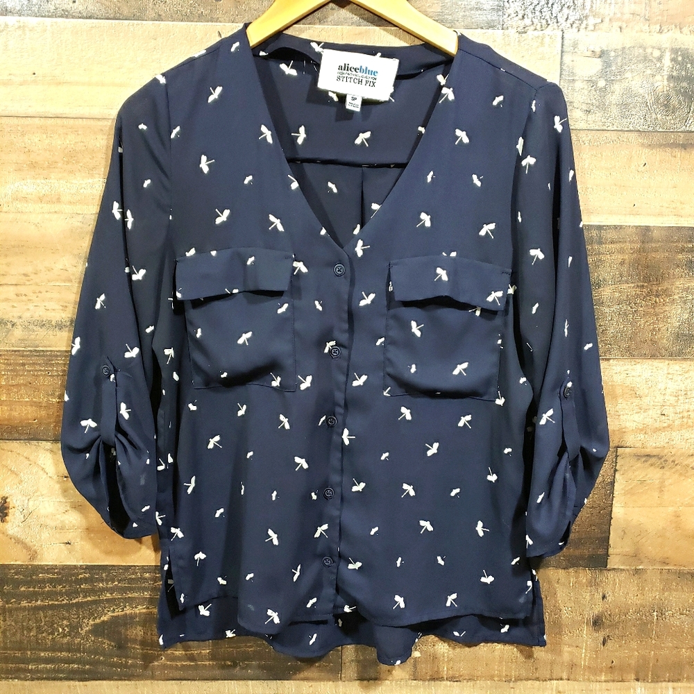 Aliceblue for stich fix dragonfly print tab sleeve